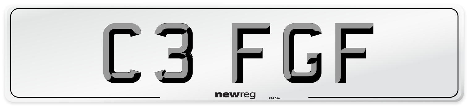 C3 FGF Number Plate from New Reg
